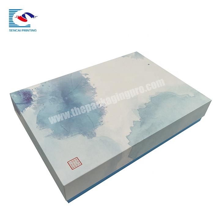 Wholesale cardboard marbling lid and based men clothing packaging box with custom logo