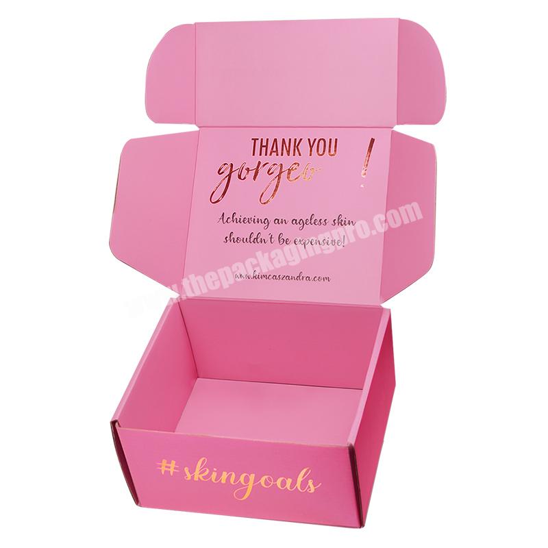 Wholesale corrugated pink shipping packaging box with private label