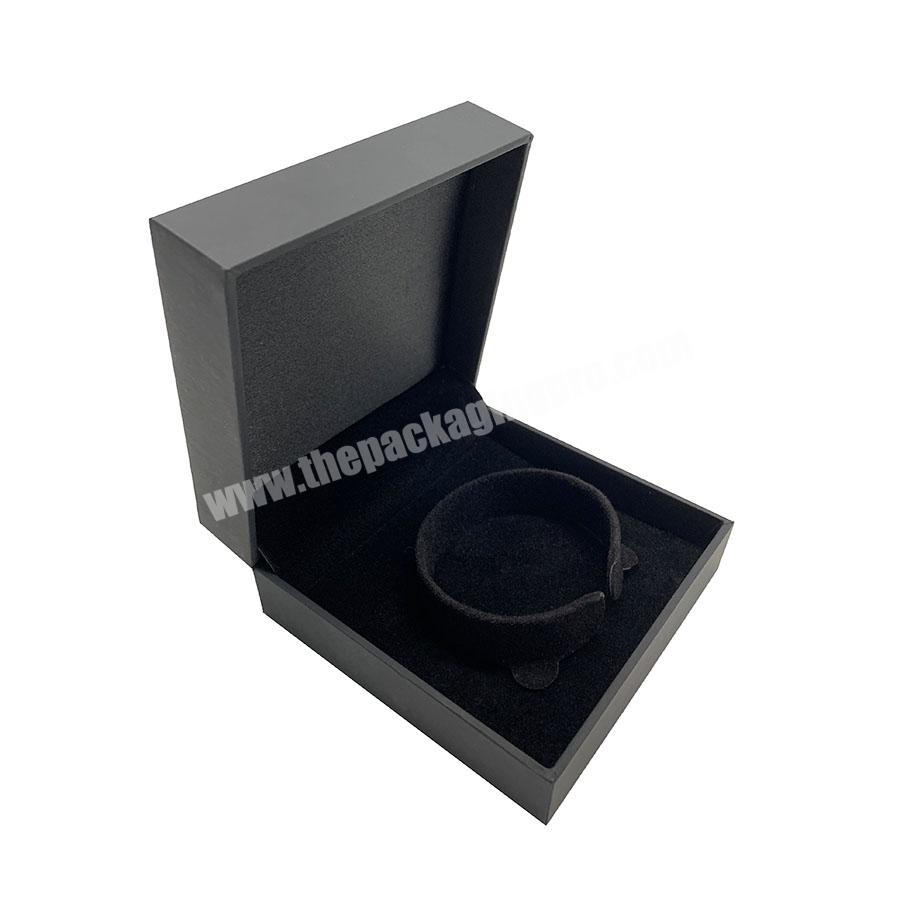 Wholesale custom black fancy paper velvet  bangle bracelet box