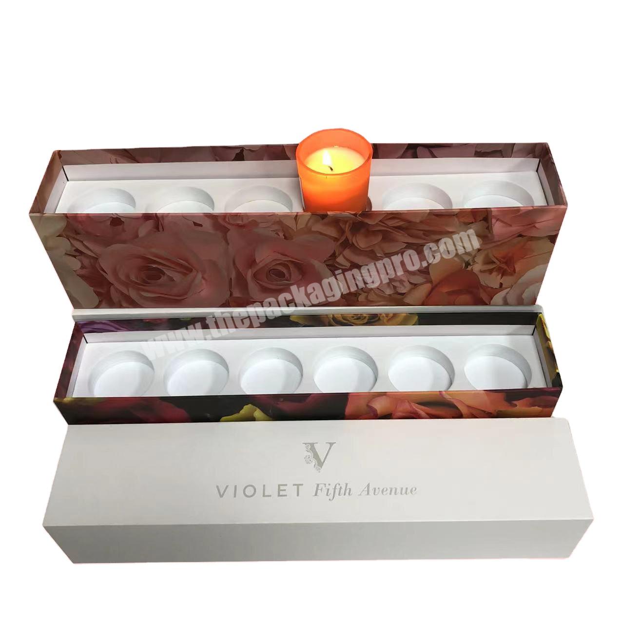 Wholesale custom empty paper box for candle jar luxury 2 piece candles gift box set packaging with EVA foam