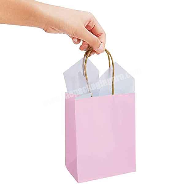 Wholesale custom factory made sturdy brown craft small paper bag shopping packaging with twist handle