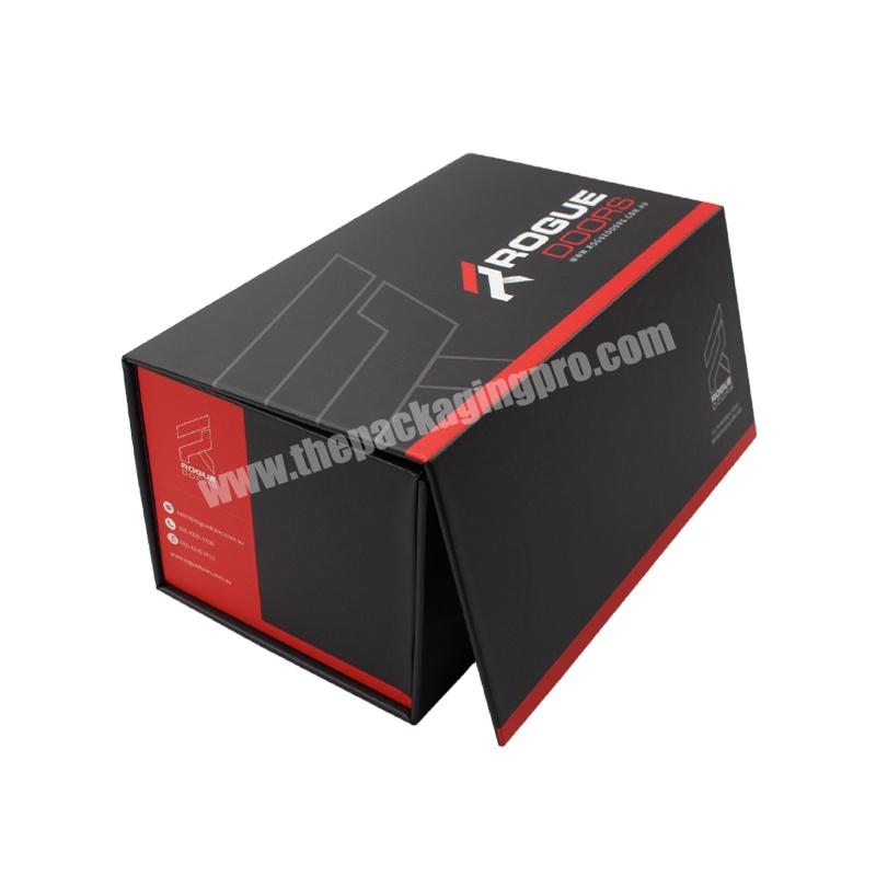 Wholesale custom printed cardboard magnetic closure black shoe boxes