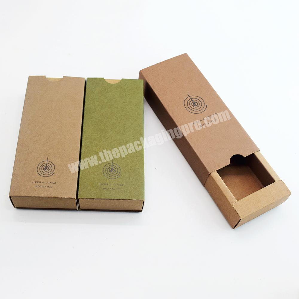 Wholesale custom printed logo biodegradable kraft paper box Chinese small luxury incense stick paper drawer packaging box