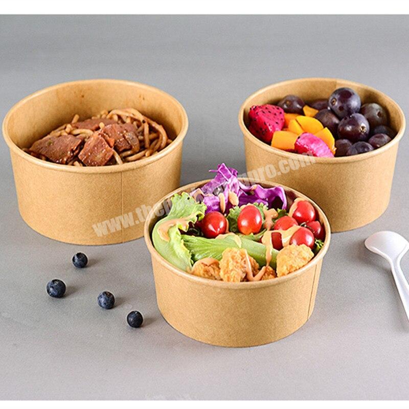 Wholesale customized disposable food packaging containers salad bowls kraft paper bowls factory manufacturing