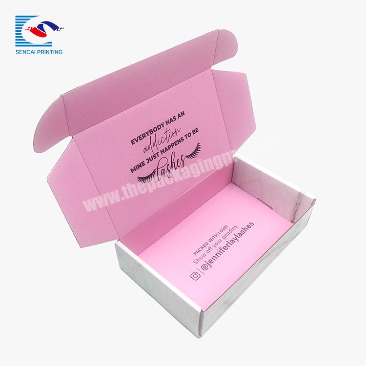 Wholesale exquisite  customized  corrugated paper cosmetic eyelash shipping packaging  box