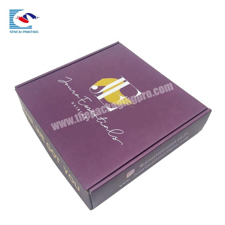 Wholesale high quality customized  gift  cosmetic corrugated shipping packaging box with gold foil