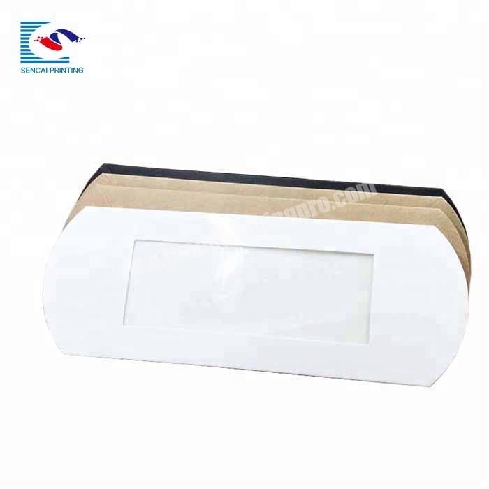 Wholesale jewelry pillow shape kraft paper box with PVC window