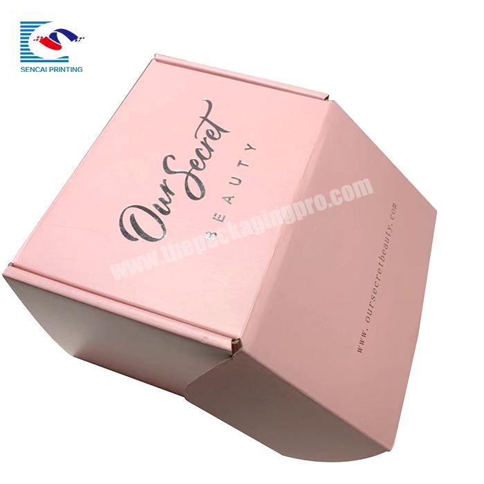 Wholesale pink colored corrugated shipping box for personal care