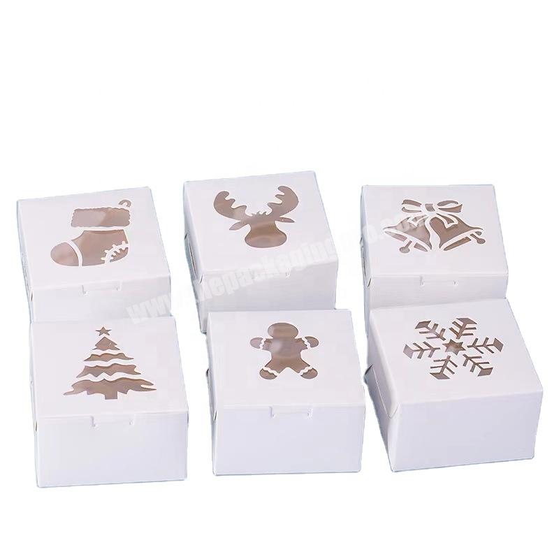 Wholesale white cardboard box gift with window Christmas small items candy box creative Christmas gift box