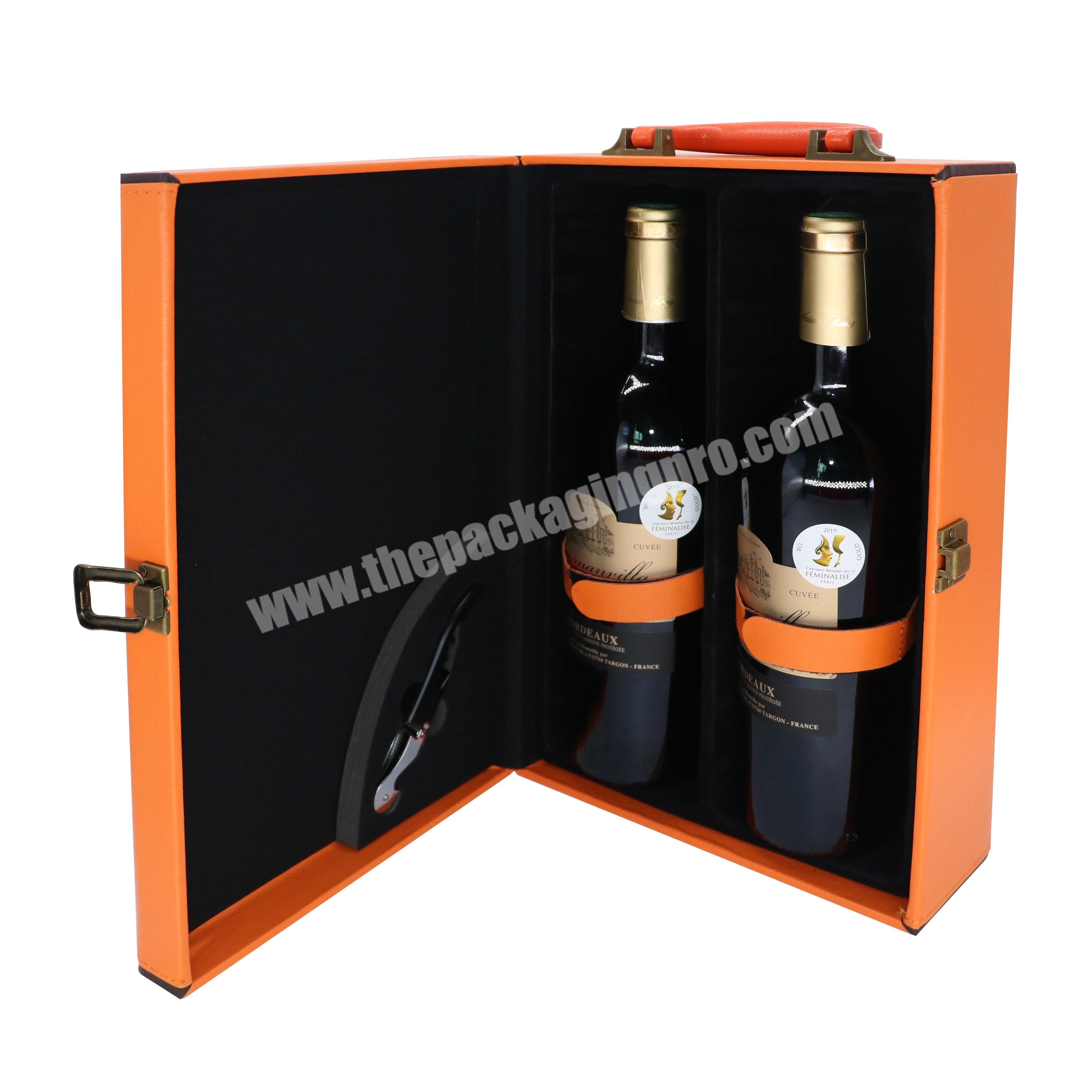 Wholesale wooden wine crate box gift boxes wine set gift box with custom logo