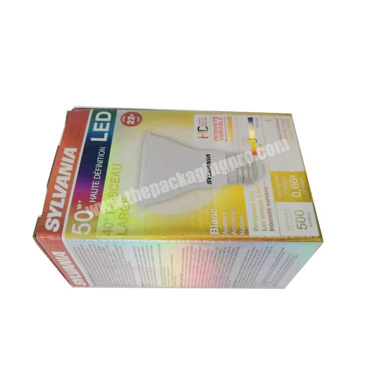 Wholesales custom logo holographic paper lamp packaging gift box with clear window