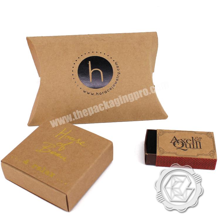 Yilucai Custom Logo Jewelry Kraft Paper Pillow Box For Jewelry Packaging