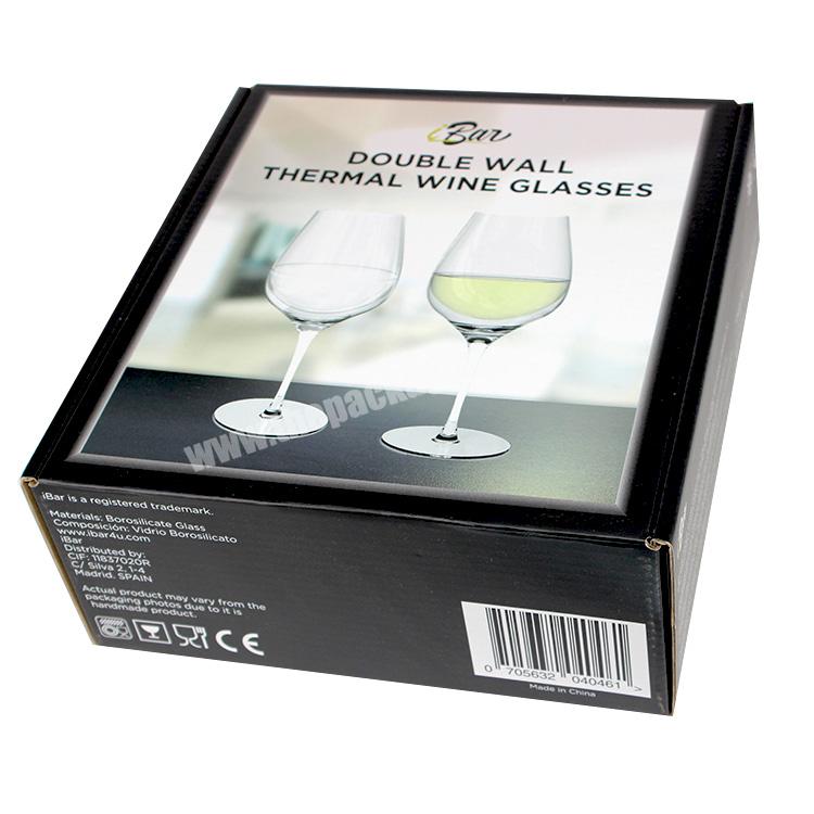 Yilucai Double Wall Thermal Wine Glasses Packing Box with Corrugated Board Paper