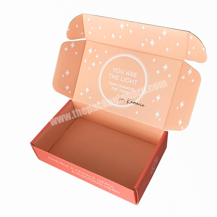 Yilucai custom logo pink corrugated box for necklace mailing jewelry shipping box