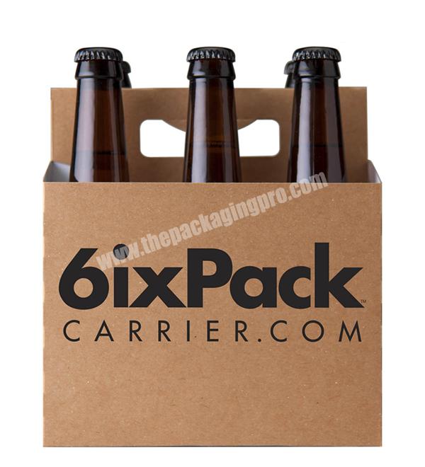 Yilucai custom printed kraft paper 6 pack beer bottle holder