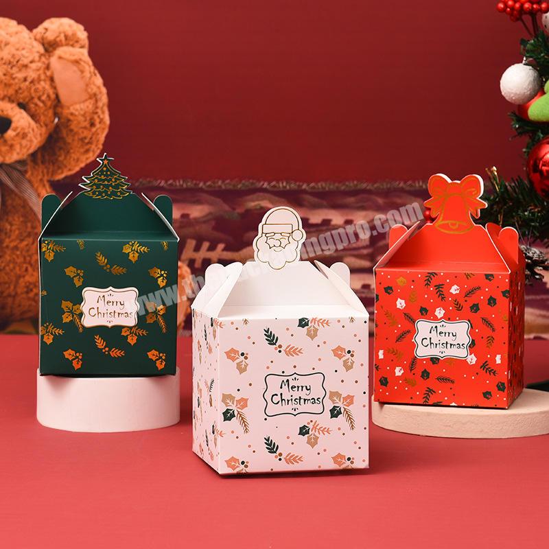 amazon top selling Christmas Paper Cup Red Cake Box 2 Hole Portable Muffin Cup Packaging Christmas Eve Apple Gift Box Wholesale