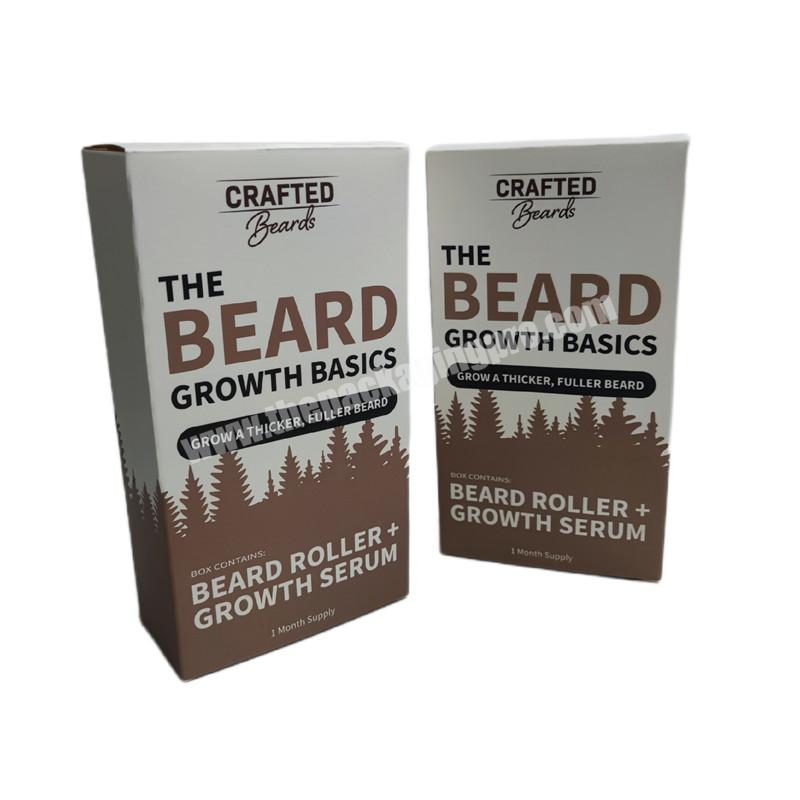 beard kit roller and growth serum for men packaging boxes custom logo for beard oil product business