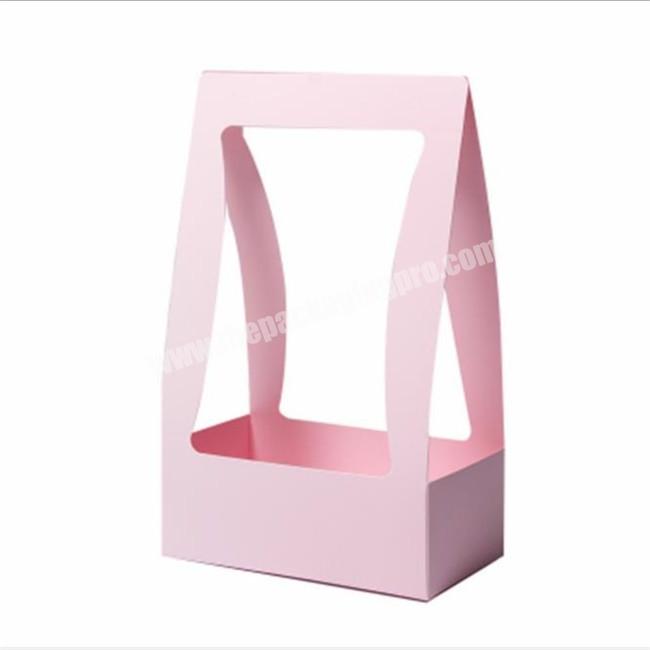 box packaging for mushroom rose flower box gift with handle for bouquets