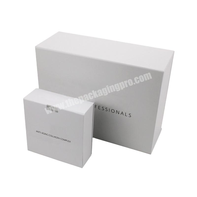 cardboard Paper Packaging Boxes Magnetic Closure Flat Folding Gift box white foldable gift box