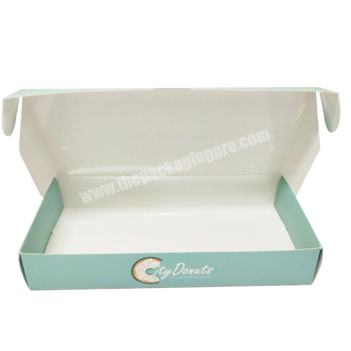 cheap price  customized design green food grade donuts paper  packaging box with film