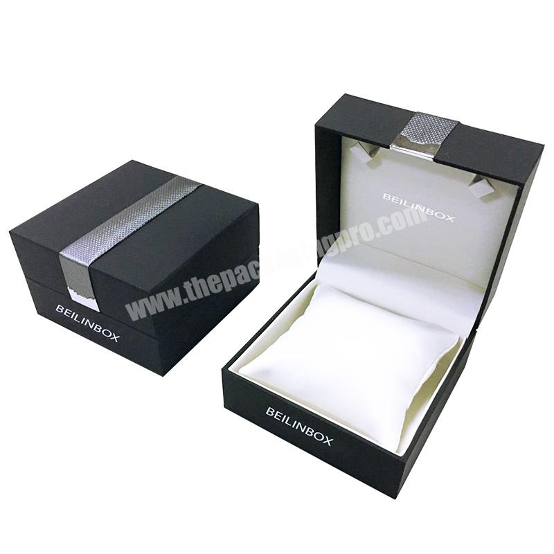 costume luxury Single Black Empty leather faux snakeskin disfrazes caja de reloj wrist watch organization box