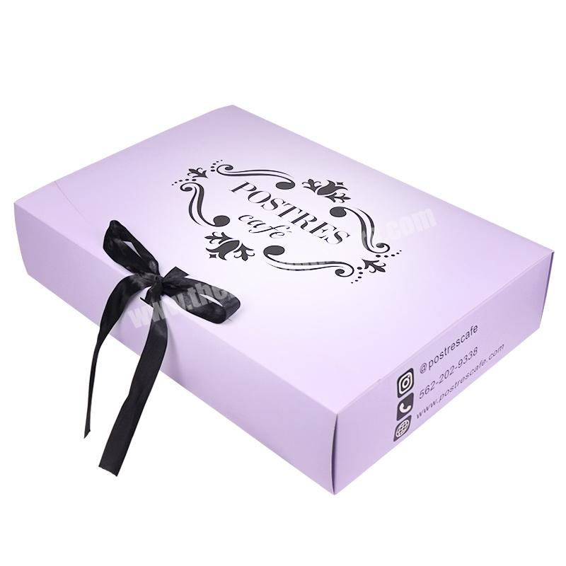 custom design novelty black birthday cake cardboard paper box with ribbon