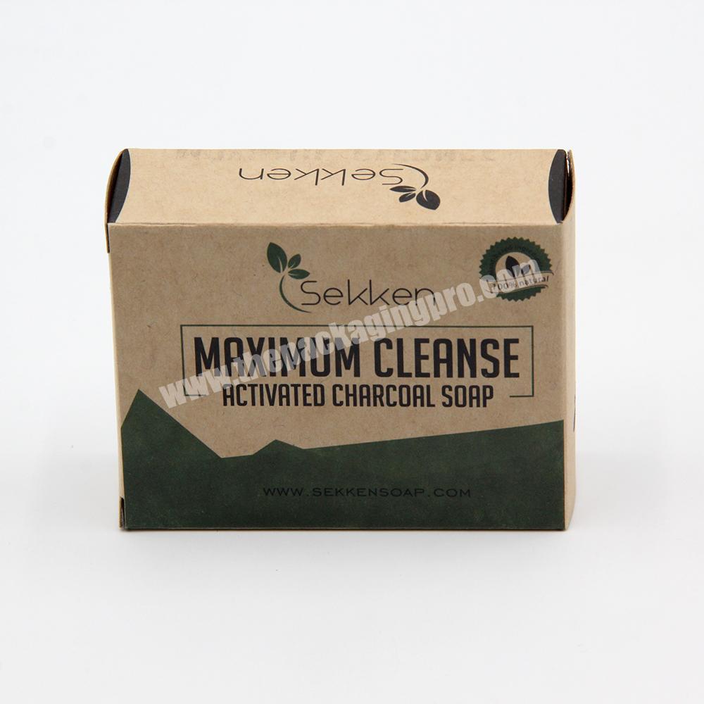 custom eco brown kraft paper Soap box foldable cosmeitc packaging