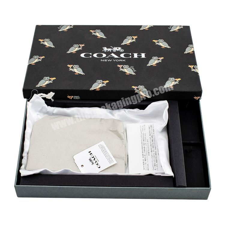 custom gift box packaging High Quality luxury black uv printing T shirt packaging gift paper boxes