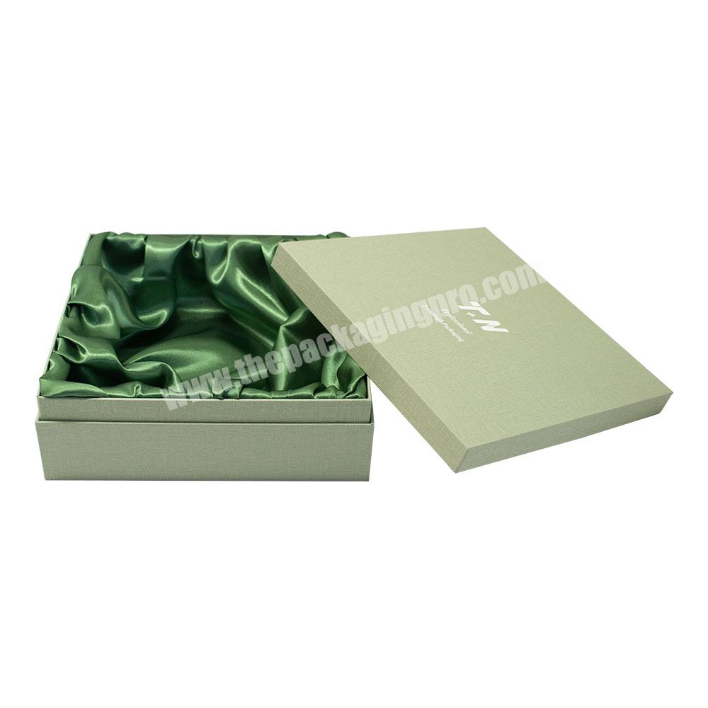 custom gift packaging boxes Luxury Fancy Paper hot stamping logo clothing silk inlay biodegradable box logo