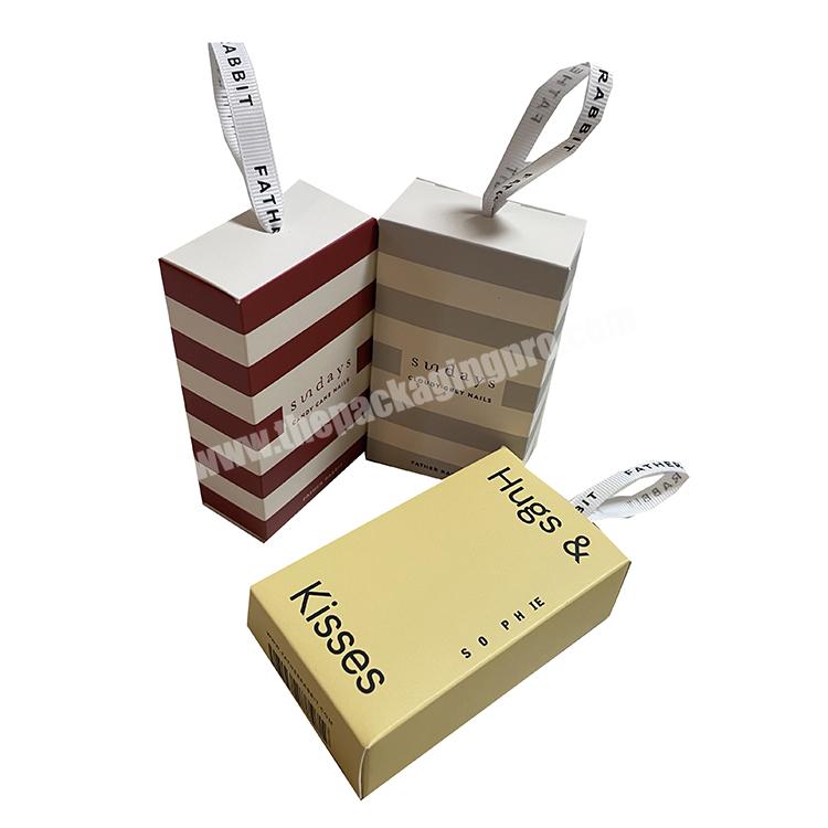custom logo christmas gift packing tuck box with ribbon