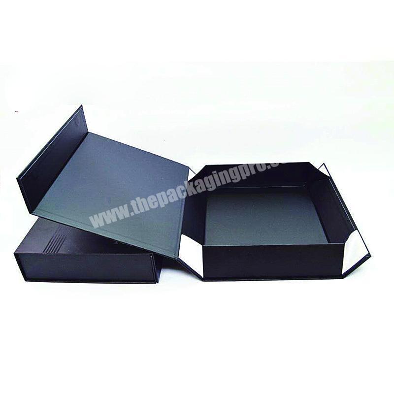 custom logo luxury black luxury low moq jewelry cardboard magnet magnetic closure foldable gift packaging boxes with ribbon