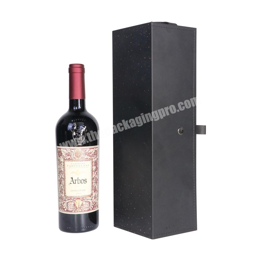 custom logo luxury italian black boxed wine leather christmas wine gift boxes