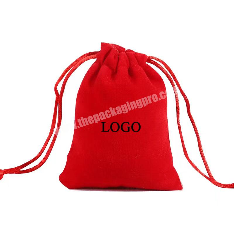 custom logo white red pink black makeup bag gift tassel velvet pouch drawstring dust bags for handbags