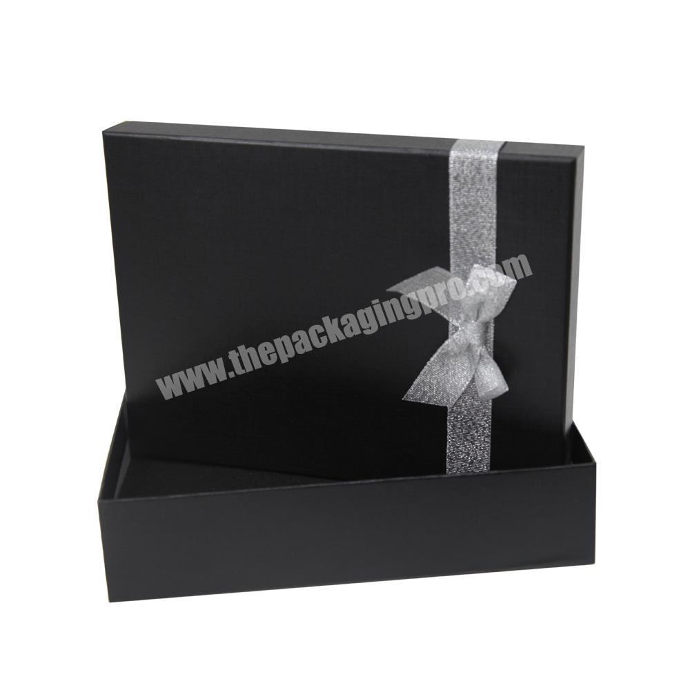 custom packaging gift boxes luxury Small batch black with bow tie gift box cardboard clothing