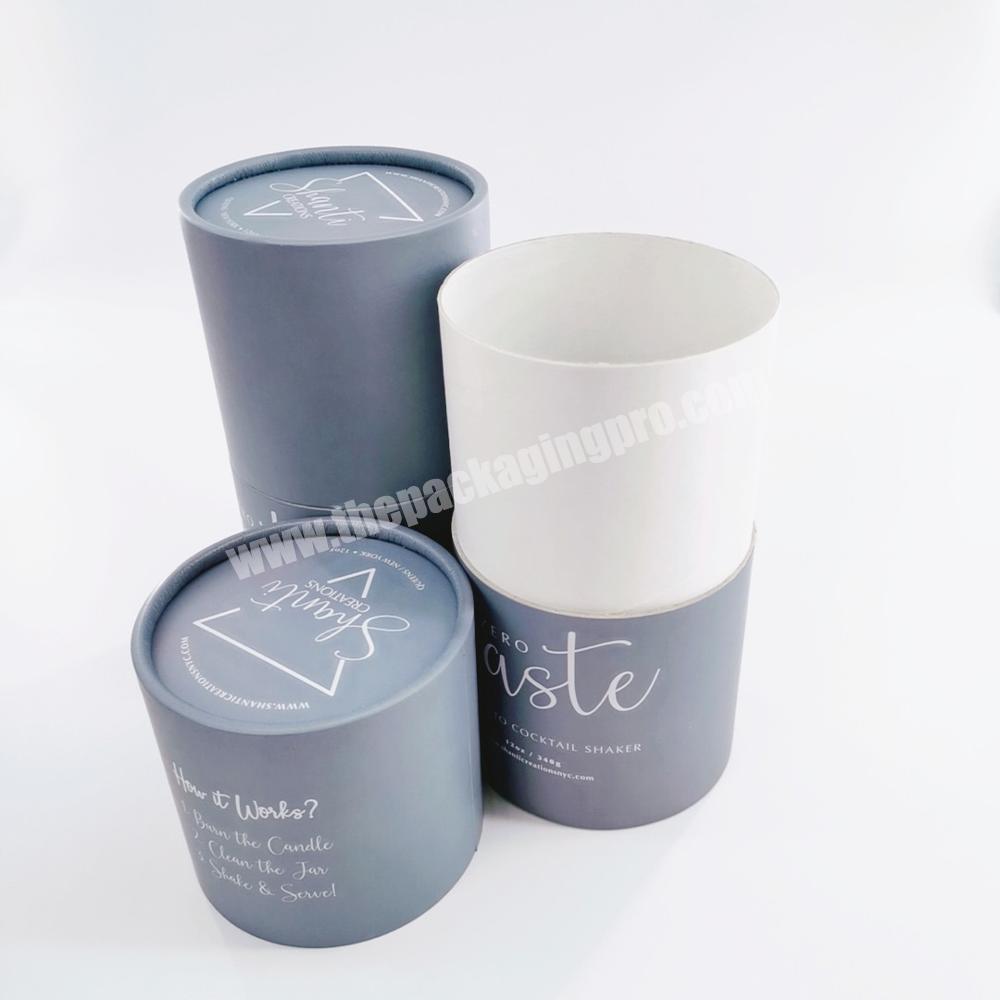 custom paper round tube candle boxes rolled edge color black packaging tube box