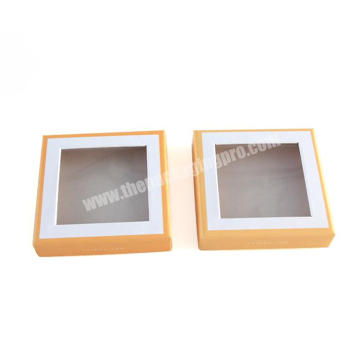 custom print hot sale gift box transparent lid and base paper box cardboard box with clear pvc window