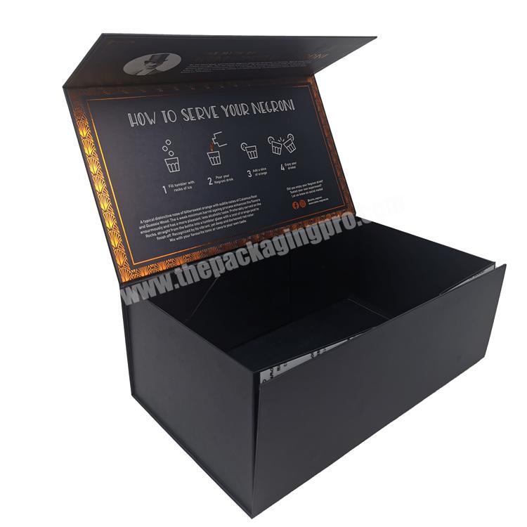 custom printed gift set closure cardboard paper boxes for packiging Magnetic Gift BLACK boxes for packiging
