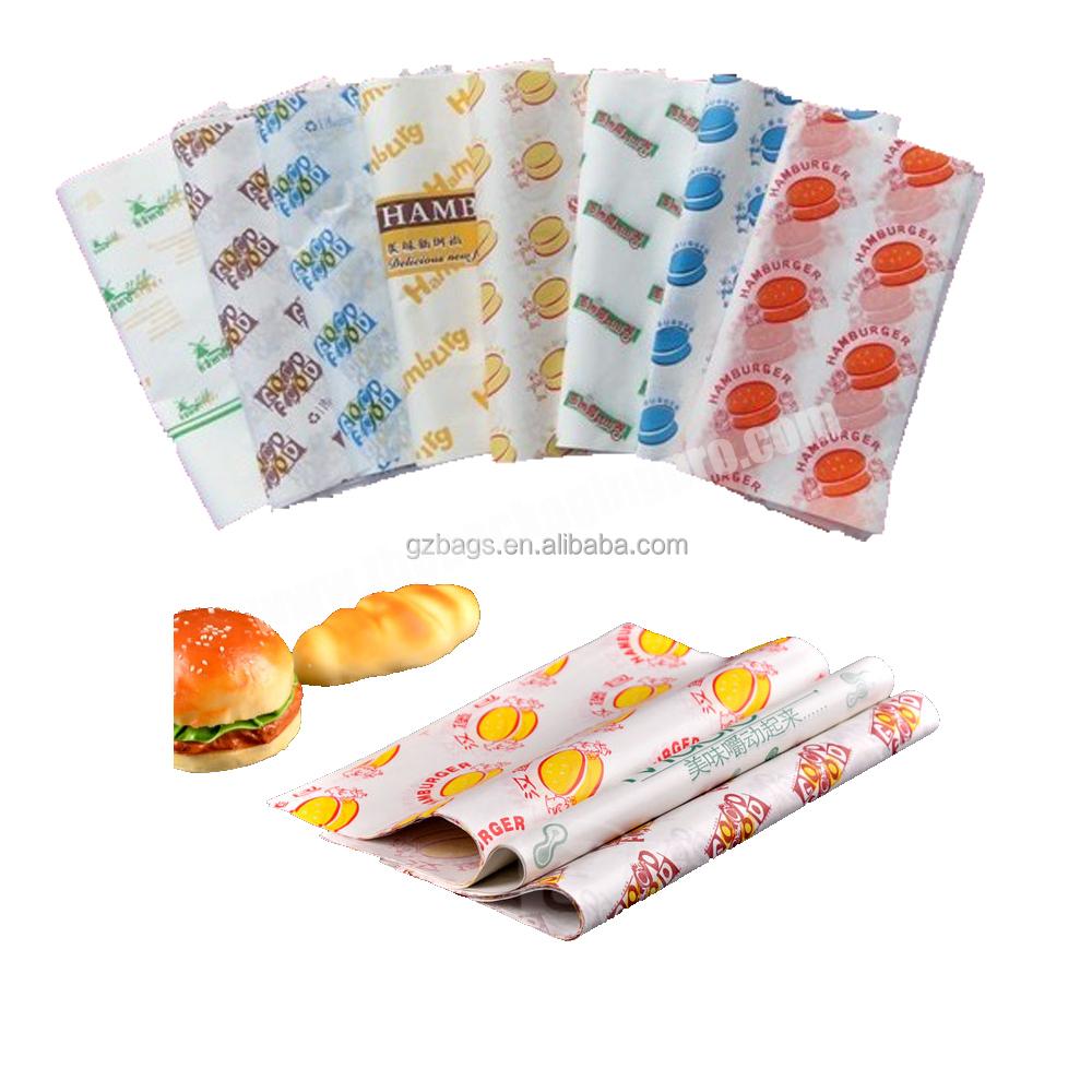 custom printed greaseproof burger wrapping paper