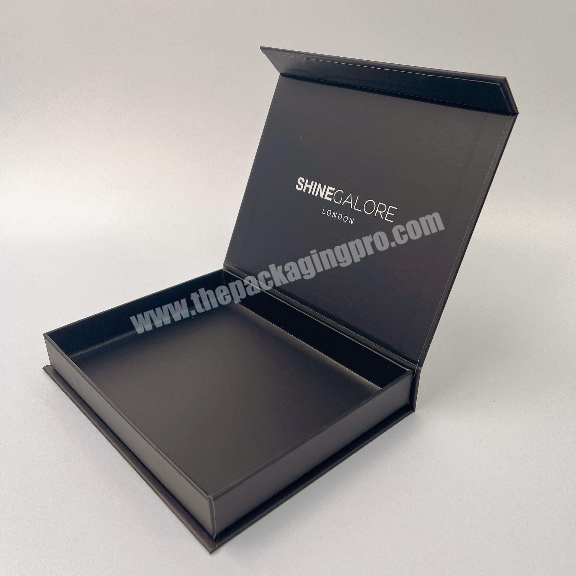custom rigid box packaging Gift box with lid Black Collapsible magnetic cover gift box