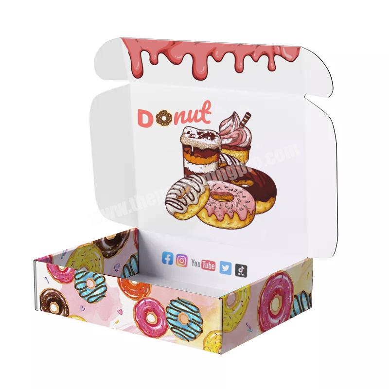 custom size folding bakery pastry biscuit cookie sweet doughnut take out donut paper box