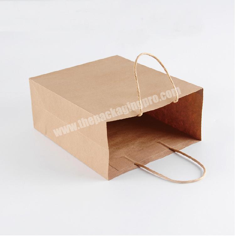 custom square bottom white brown paper shopping kraft paper bag with logo printed