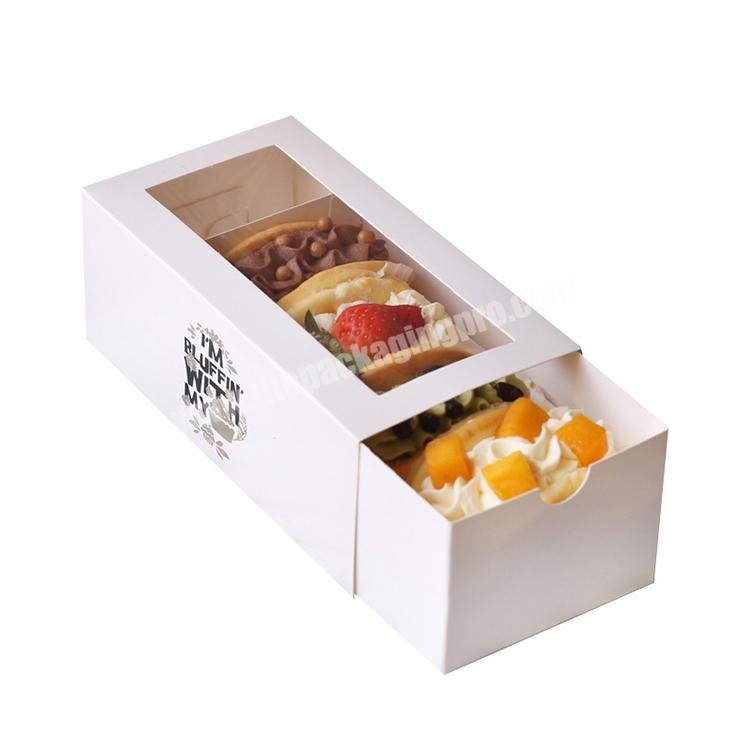 custom square transparent packaging dessert box