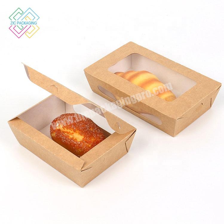 custom take out fast food packaging paper boxes disposable take away kraft salad paper lunch box
