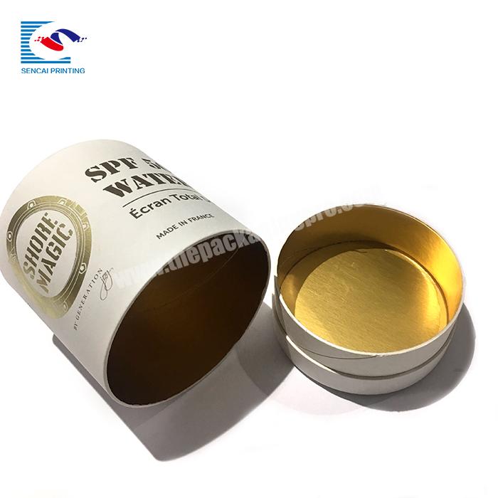 customer luxury gold stamping round cardboard candle jar tube gift packaging box
