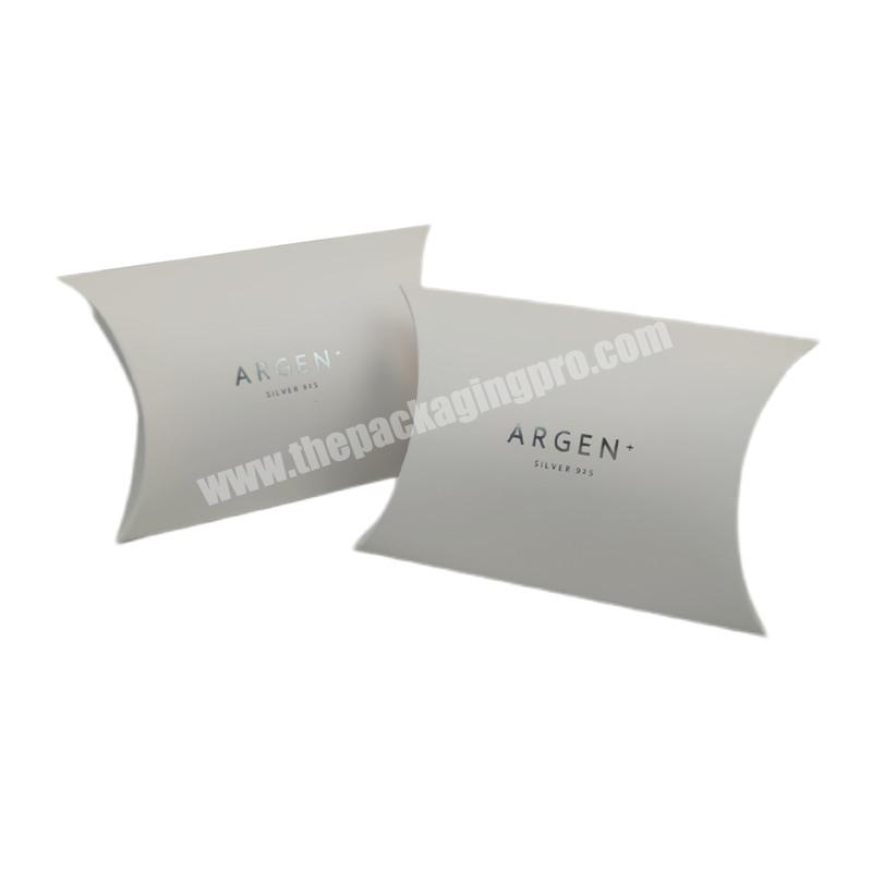customized cute gift candy scarf wedding party white paper pillow shape boxes packaging silver foil custom logo