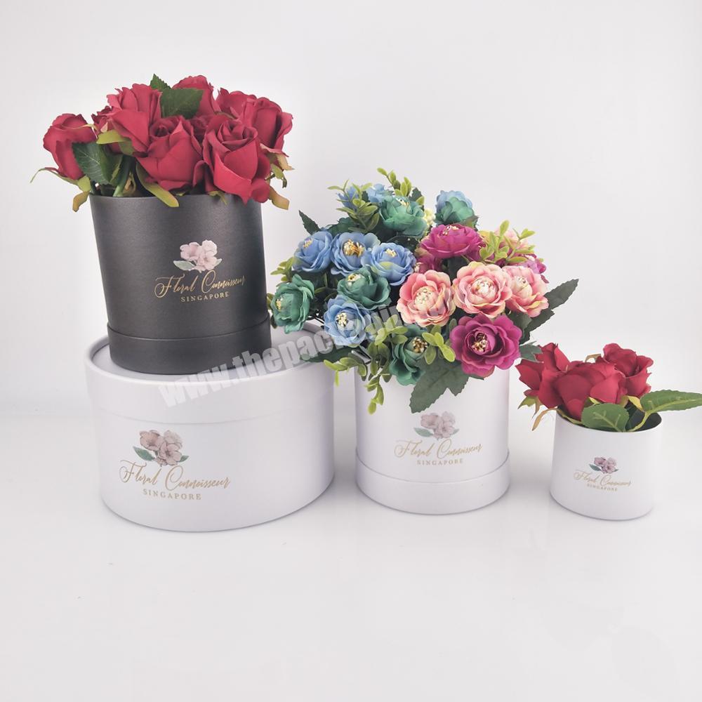 customized round cardboard hat flower box for flowers