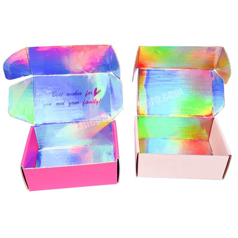 eco friendly cosmetic corrugated foldable paper box custom print small luxury mailer clothing holographic shipping boxes