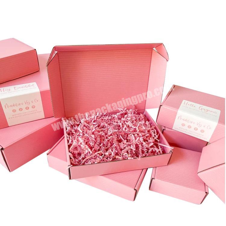 eco friendly custom logo printed pink paper mailer box personalised wedding day keepsake boxes