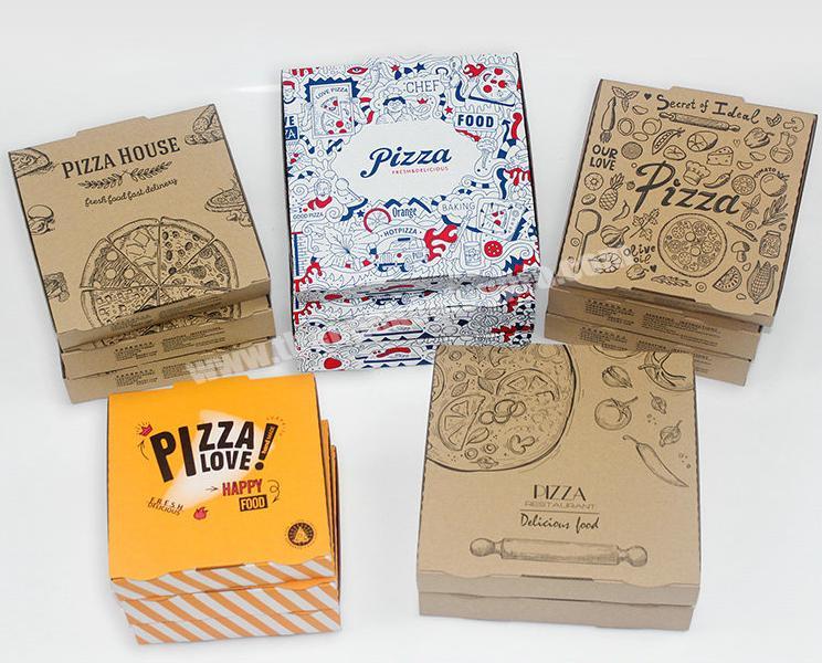 factory price Printing Custom 7''8''9''10''12'' White Pizza Box Eco-Friendly Kraft Paper Take Away  Box