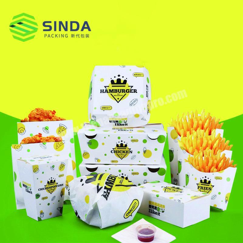 food take away box, paper donut packaging box,printed paper french fries cone